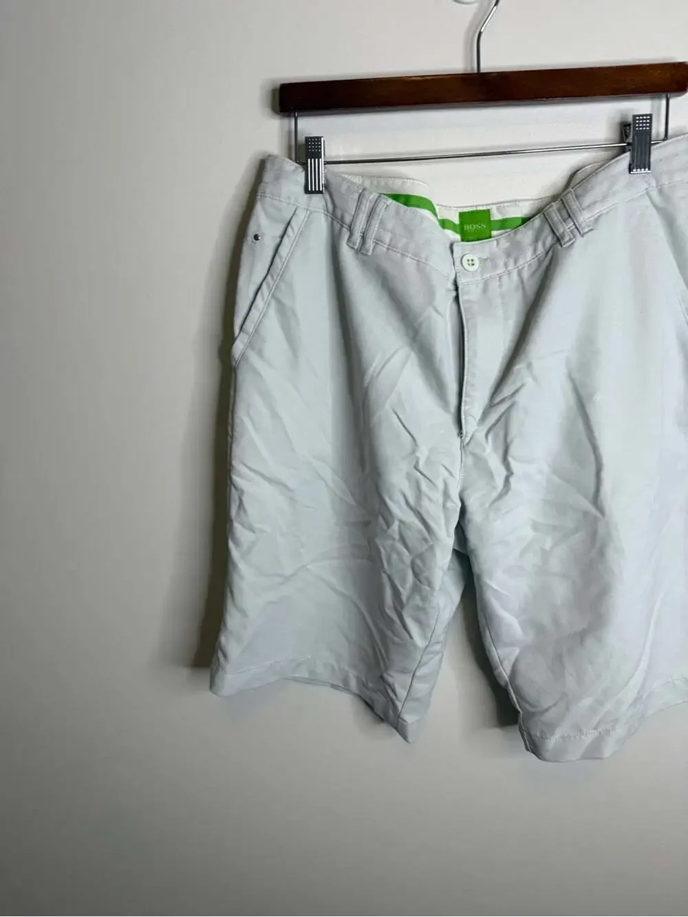 Hugo Boss Light Gray Men's Flat Front Shorts